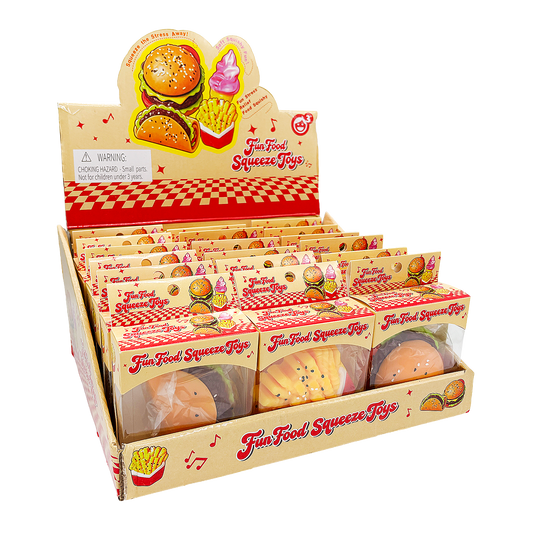 18CT FUN FOODS SQUISHY DISPLAY
