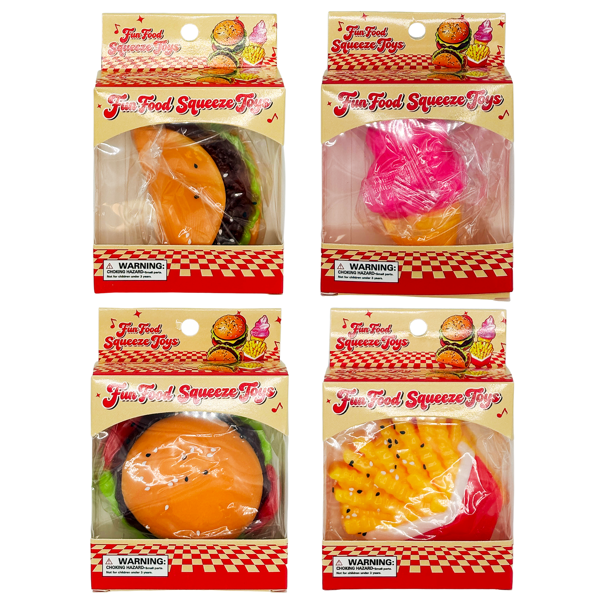 18CT FUN FOODS SQUISHY DISPLAY