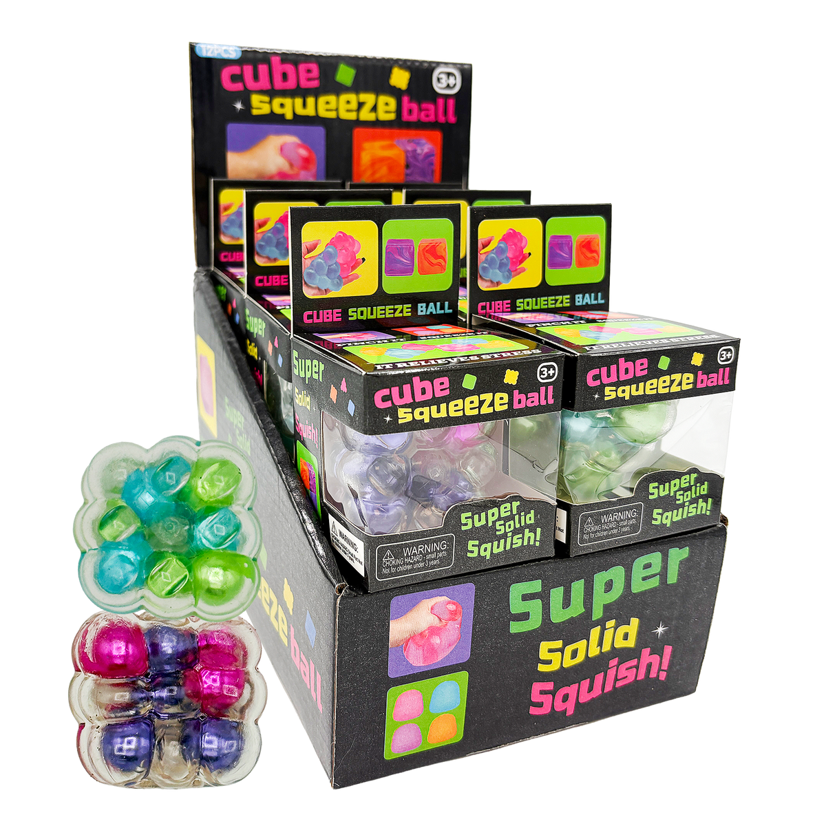 12CT CRYSTAL CUBE SQUISHY DISPLAY