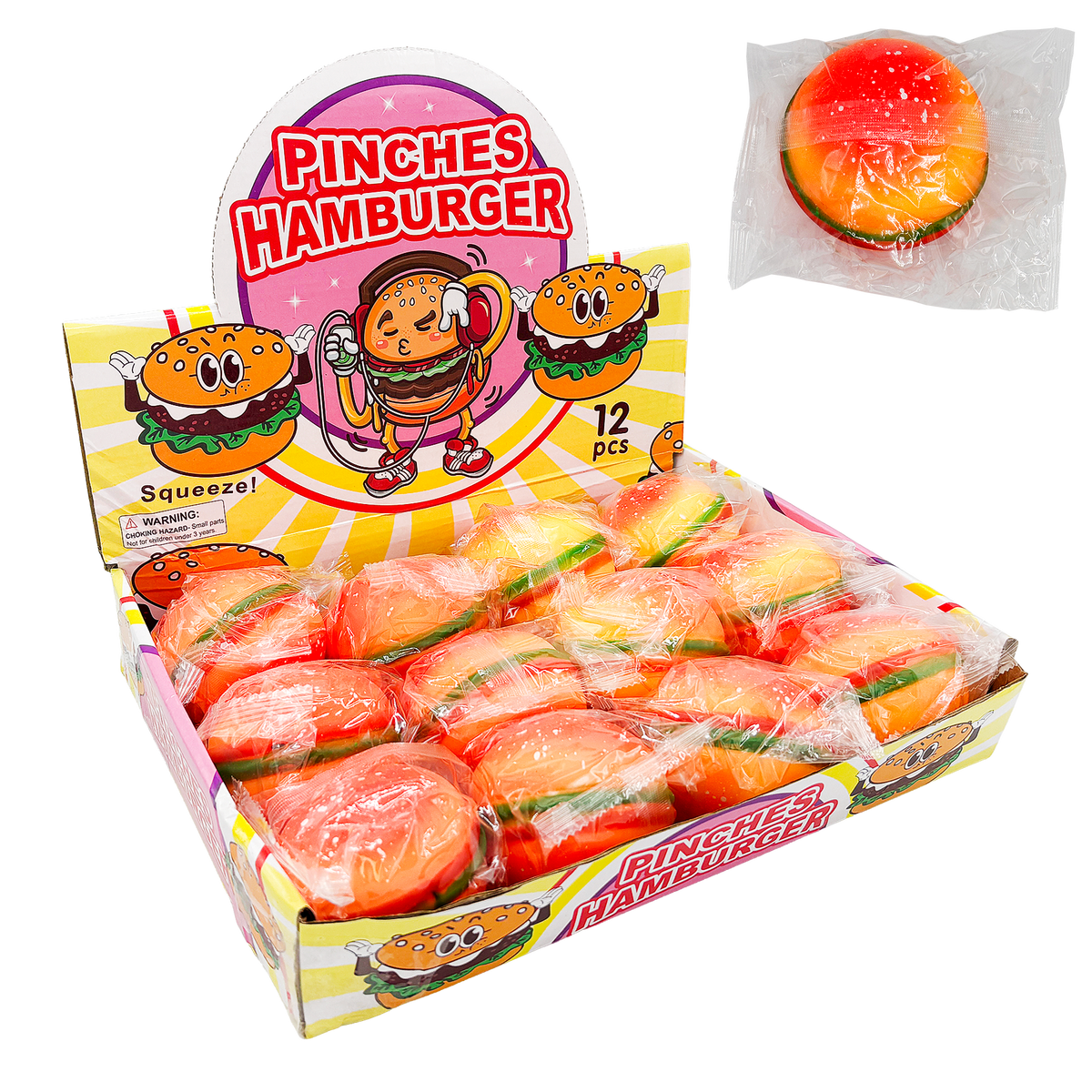 12CT HAMBURGER SQUISHY DISPLAY