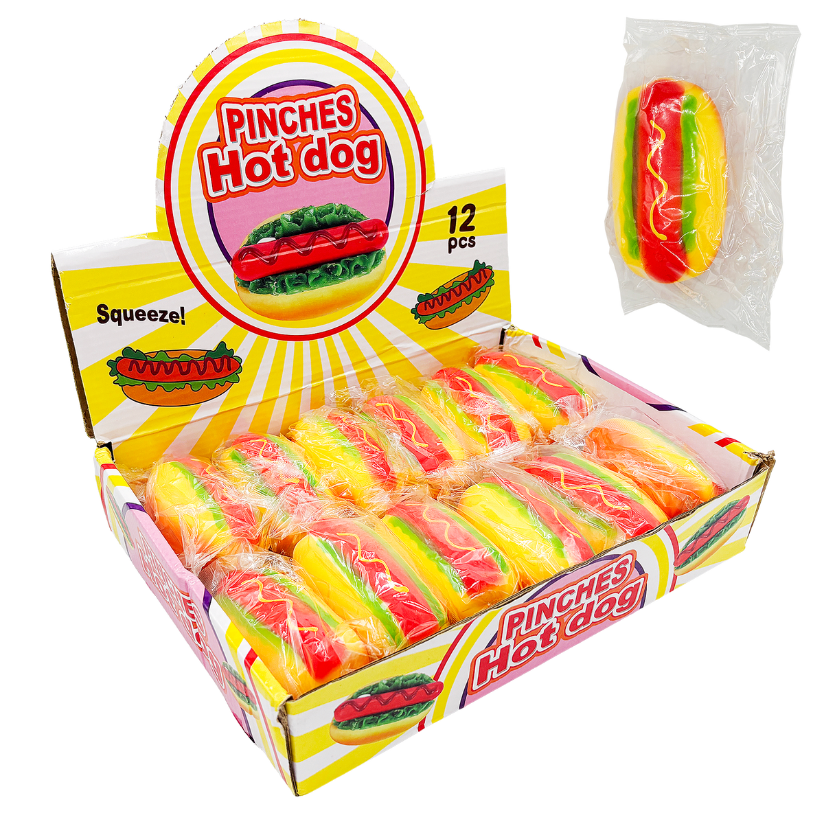 12CT HOT DOG SQUISHY DISPLAY