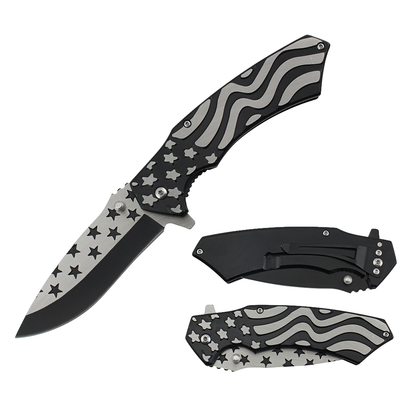 8" US FLAG FOLDING KNIFE