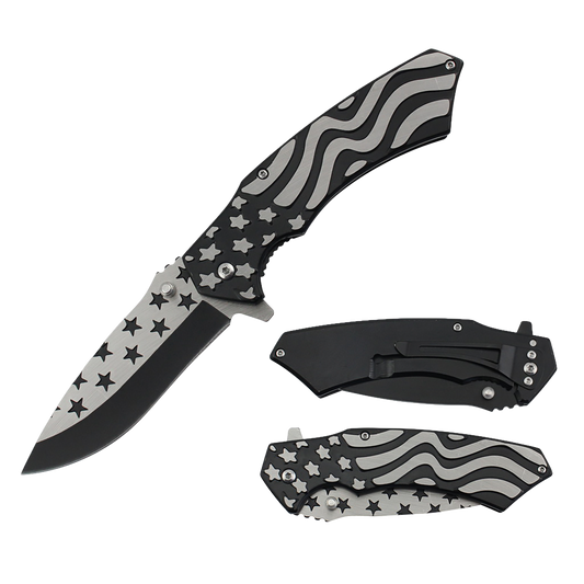 8" US FLAG FOLDING KNIFE