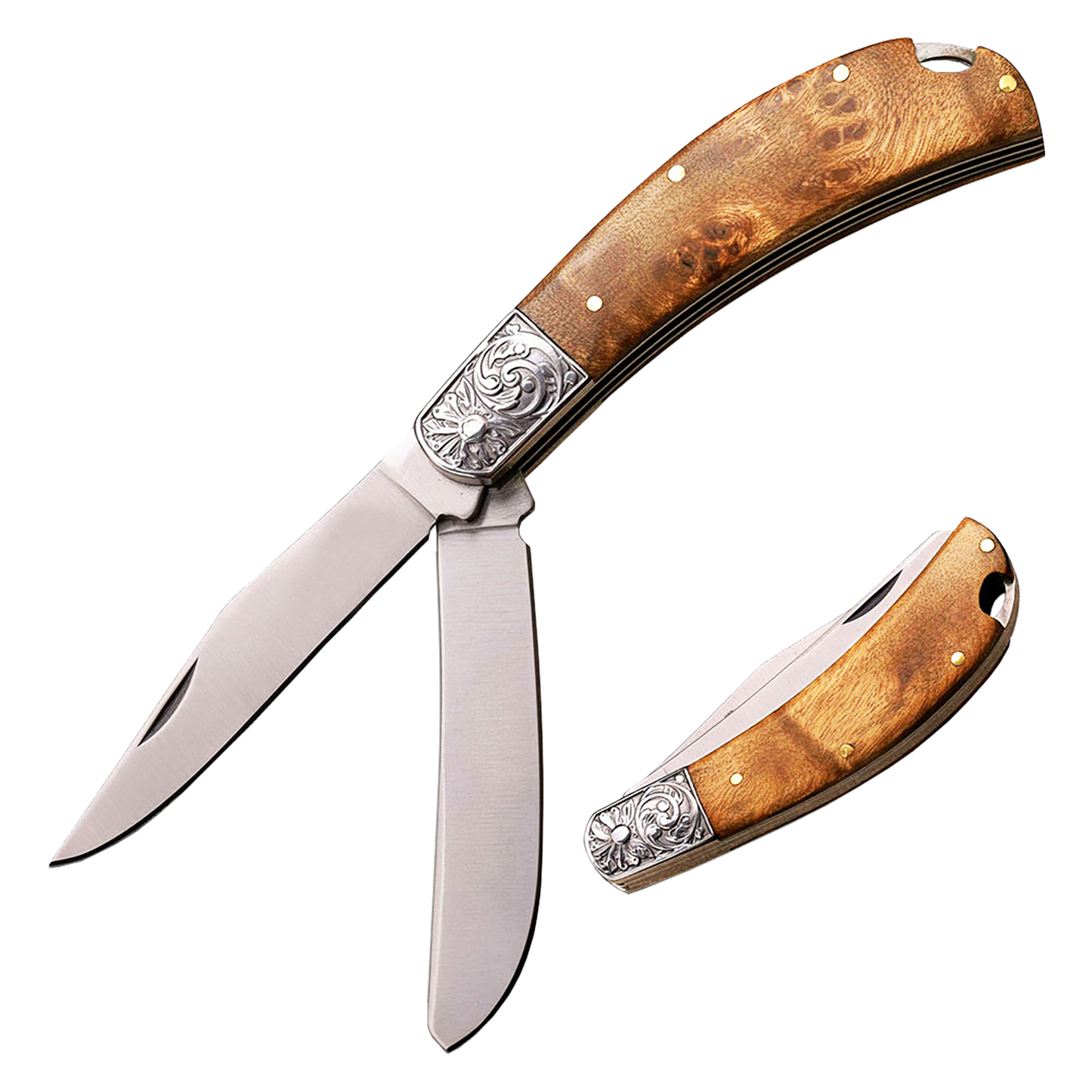 7" SLIP-JOINT WOOD HANDLE FOLDING KNIFE