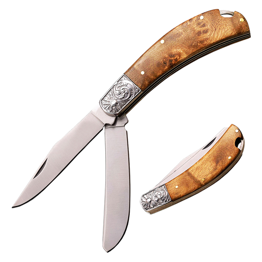 7" SLIP-JOINT WOOD HANDLE FOLDING KNIFE