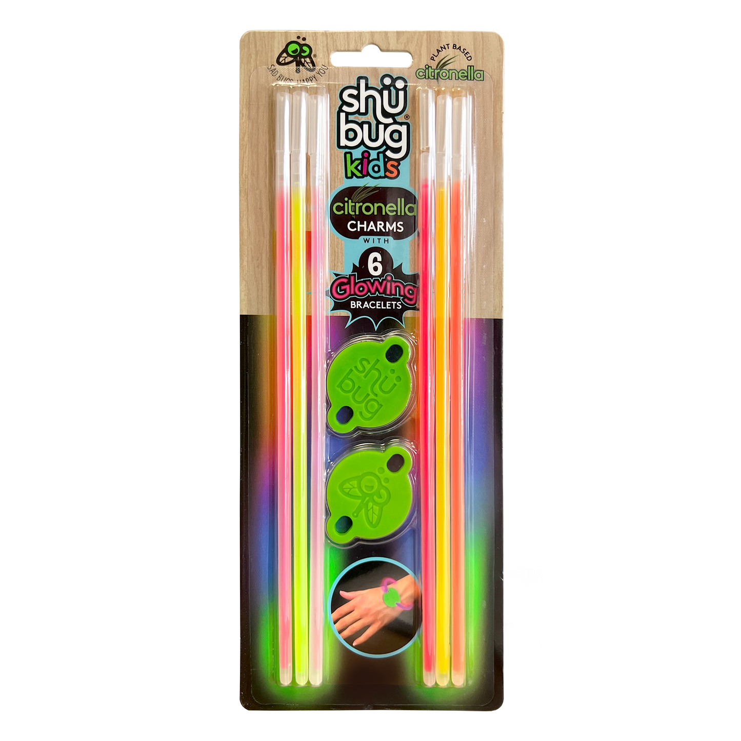 6PK SHUBUG KIDS INSECT REPELLENT GLOW BRACELETS