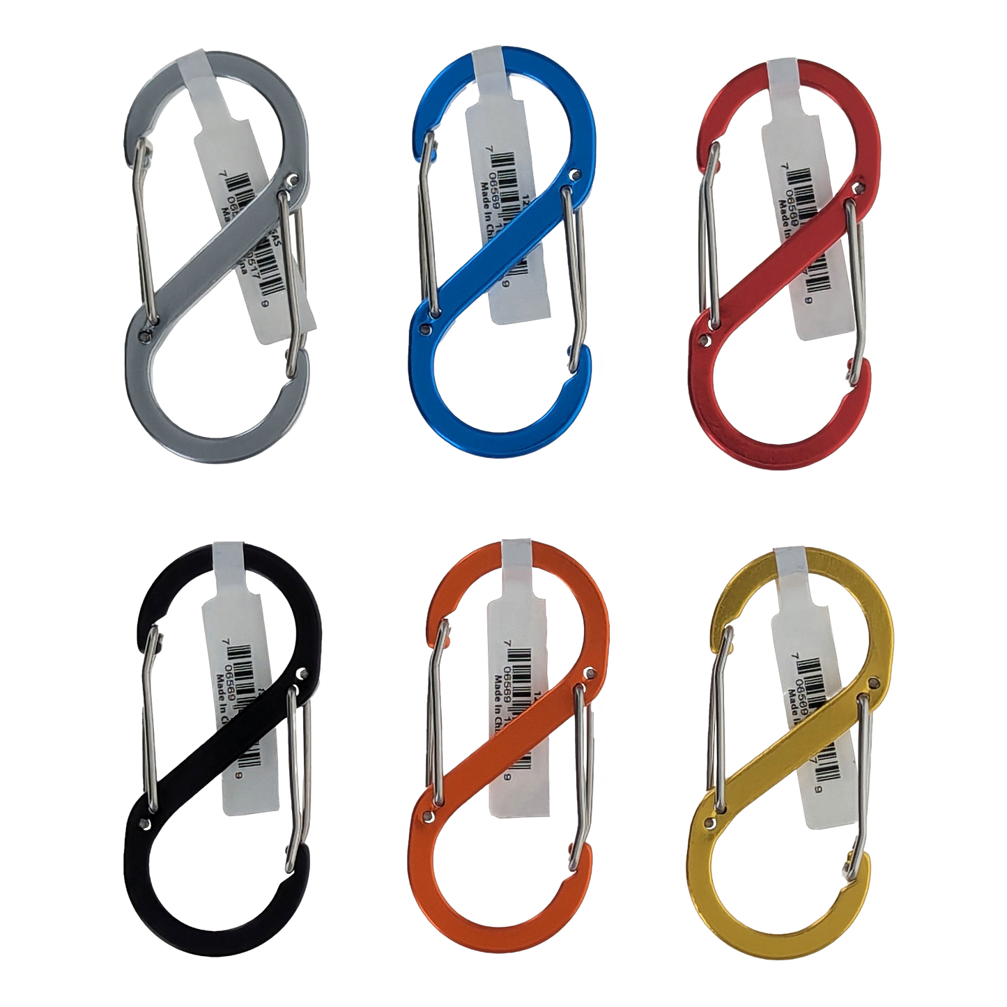 60PC ALUMINUM "S" CARABINER DISPLAY