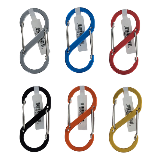 60PC ALUMINUM "S" CARABINER DISPLAY