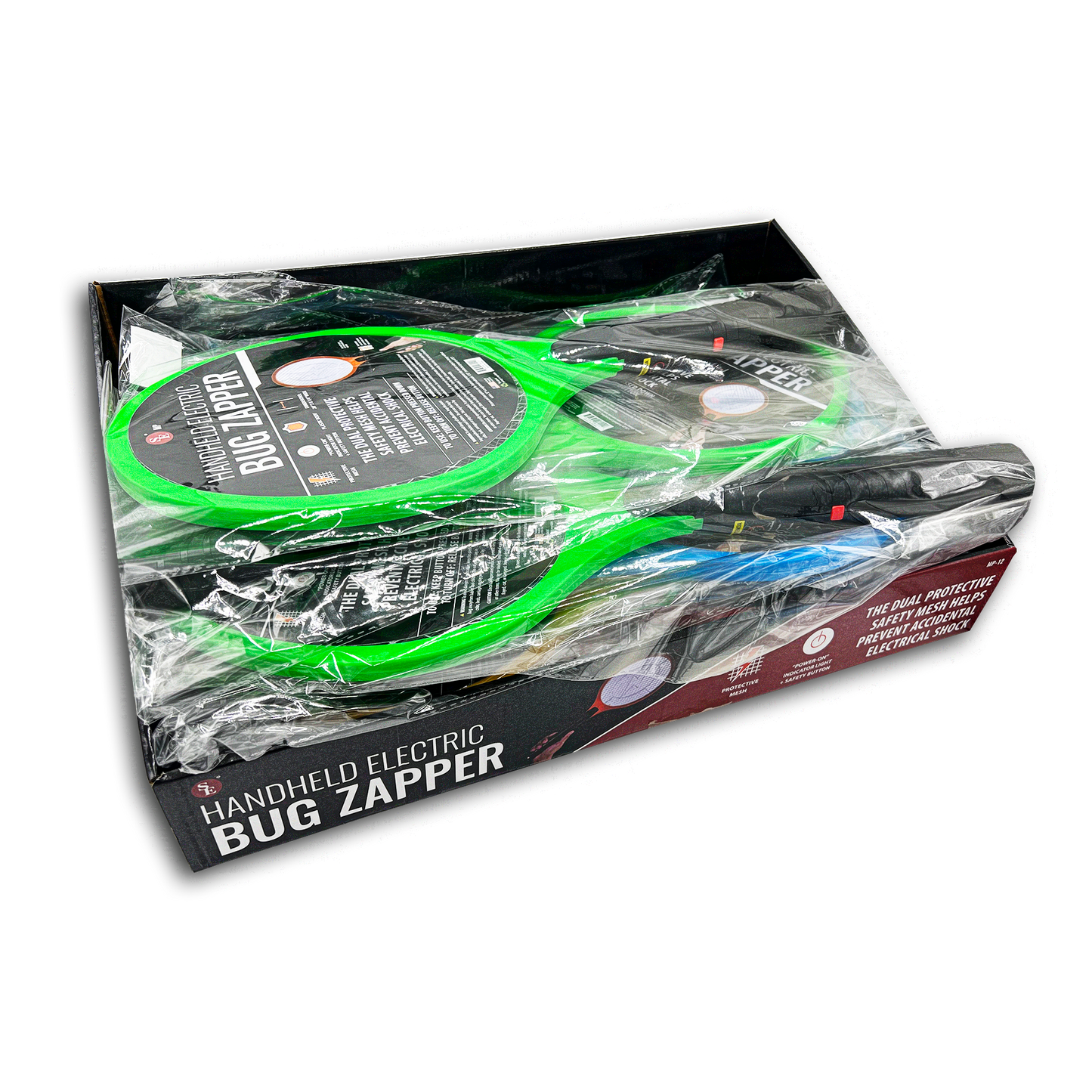 12PC HANDHELD ELECTRIC BUG ZAPPER DISPLAY