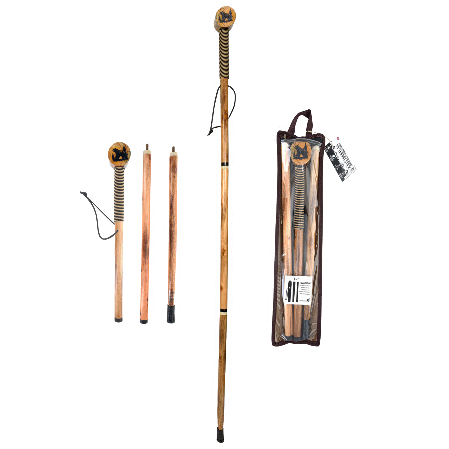 3PC DETACHABLE 55" WALKING STICK