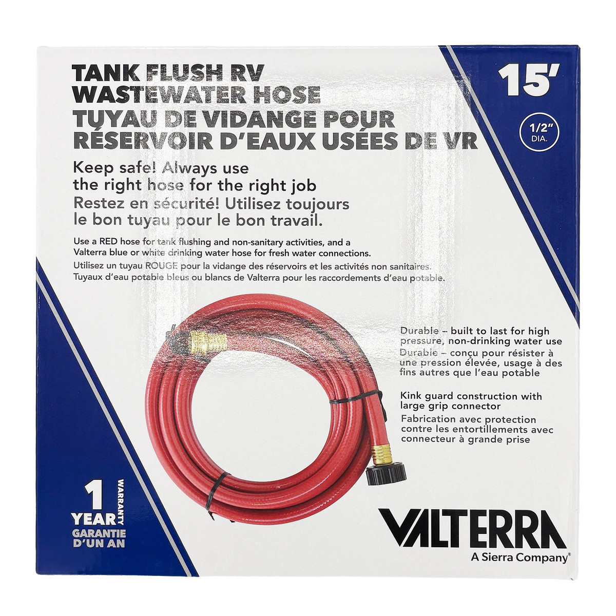 1/2" TANK FLUSH RV WASTEWATER HOSE