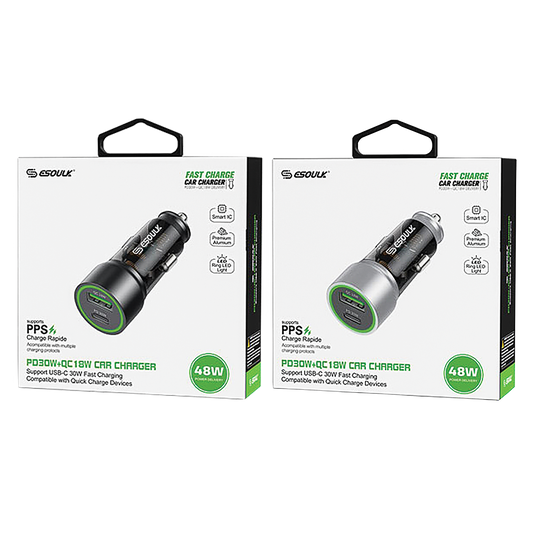 DUAL USB & USB-C CAR CHARGER