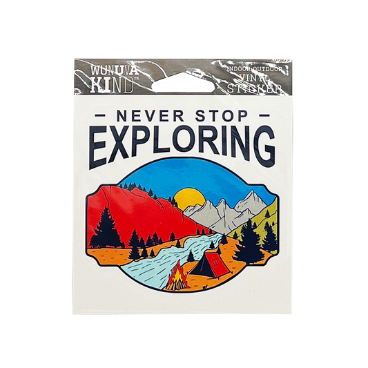 NEVER STOP EXPLORING VINYL STICKER