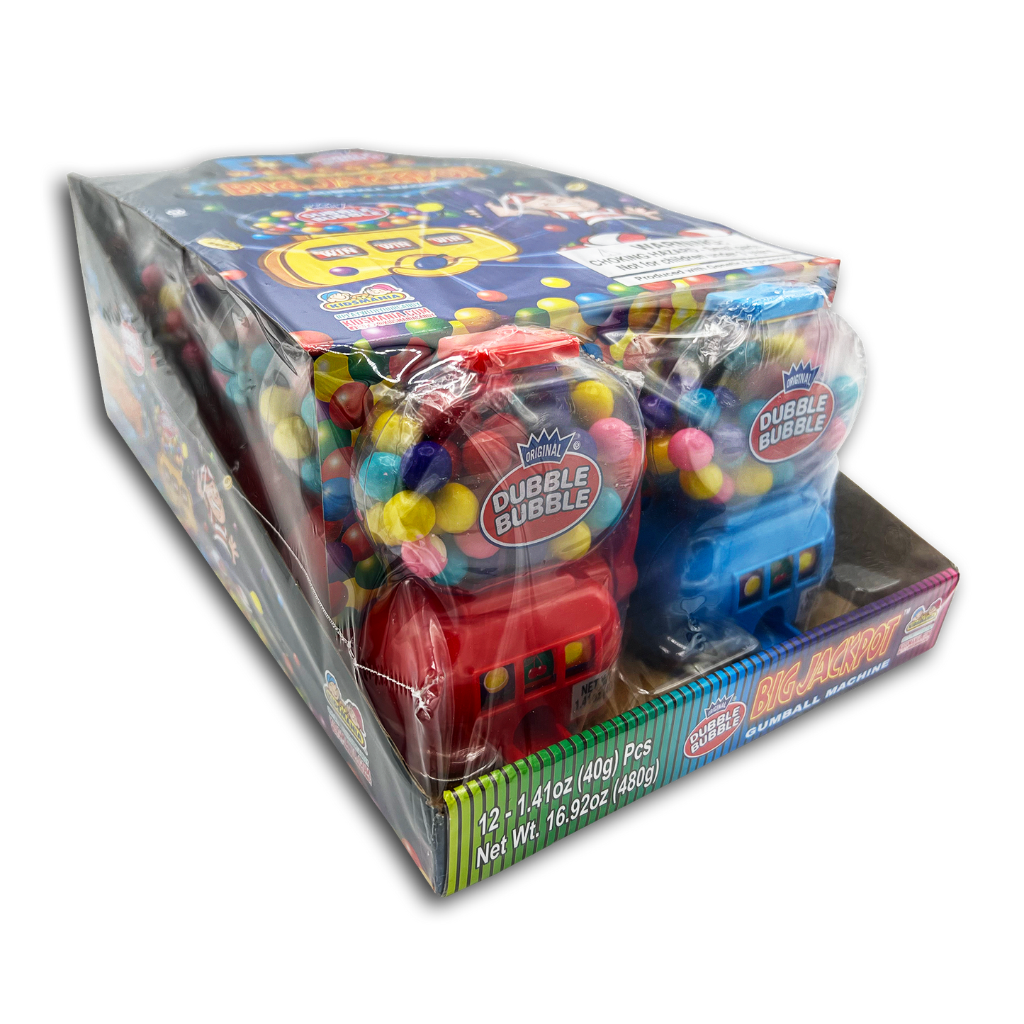 12PK DUBBLE BUBBLE MINI GUMBALL MACHINE DISPLAY