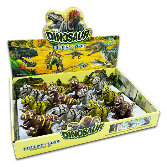 12PC WIND-UP DINOSAUR DISPLAY