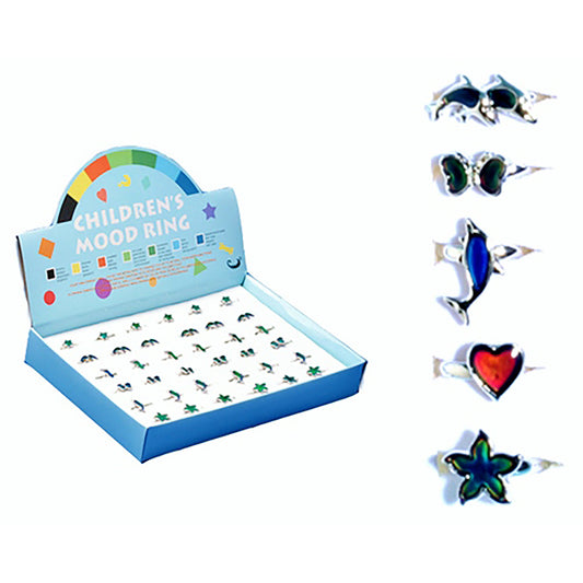 36PC CHILDRENS MOOD RING DISPLAY