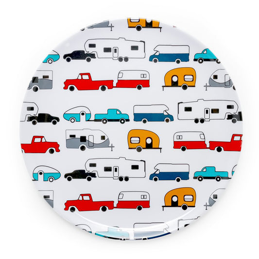 RETRO RV PATTERN DINNER PLATE