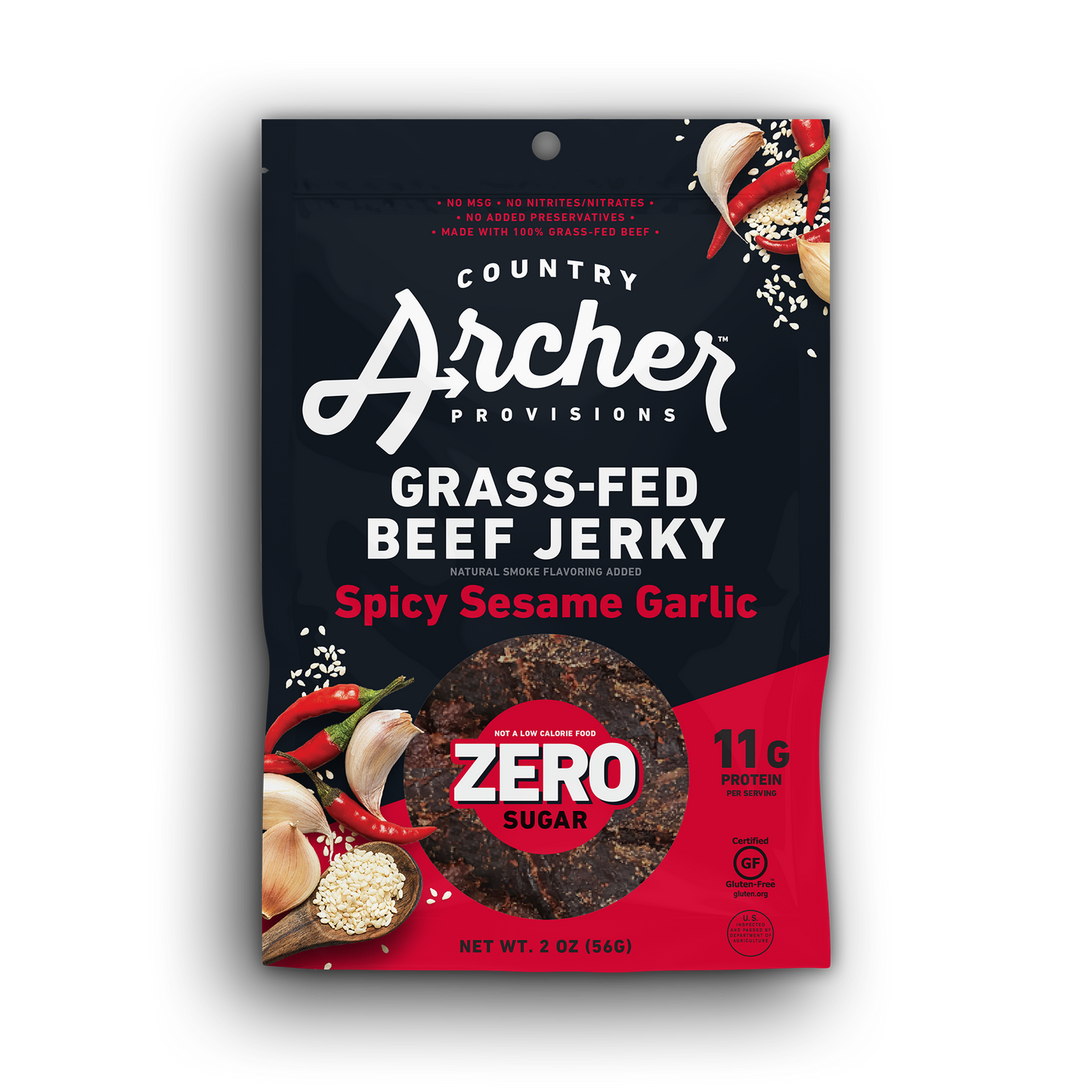 12PK ZERO SUGAR SPICY SESAME GARLIC BEEF JERKY DISPLAY