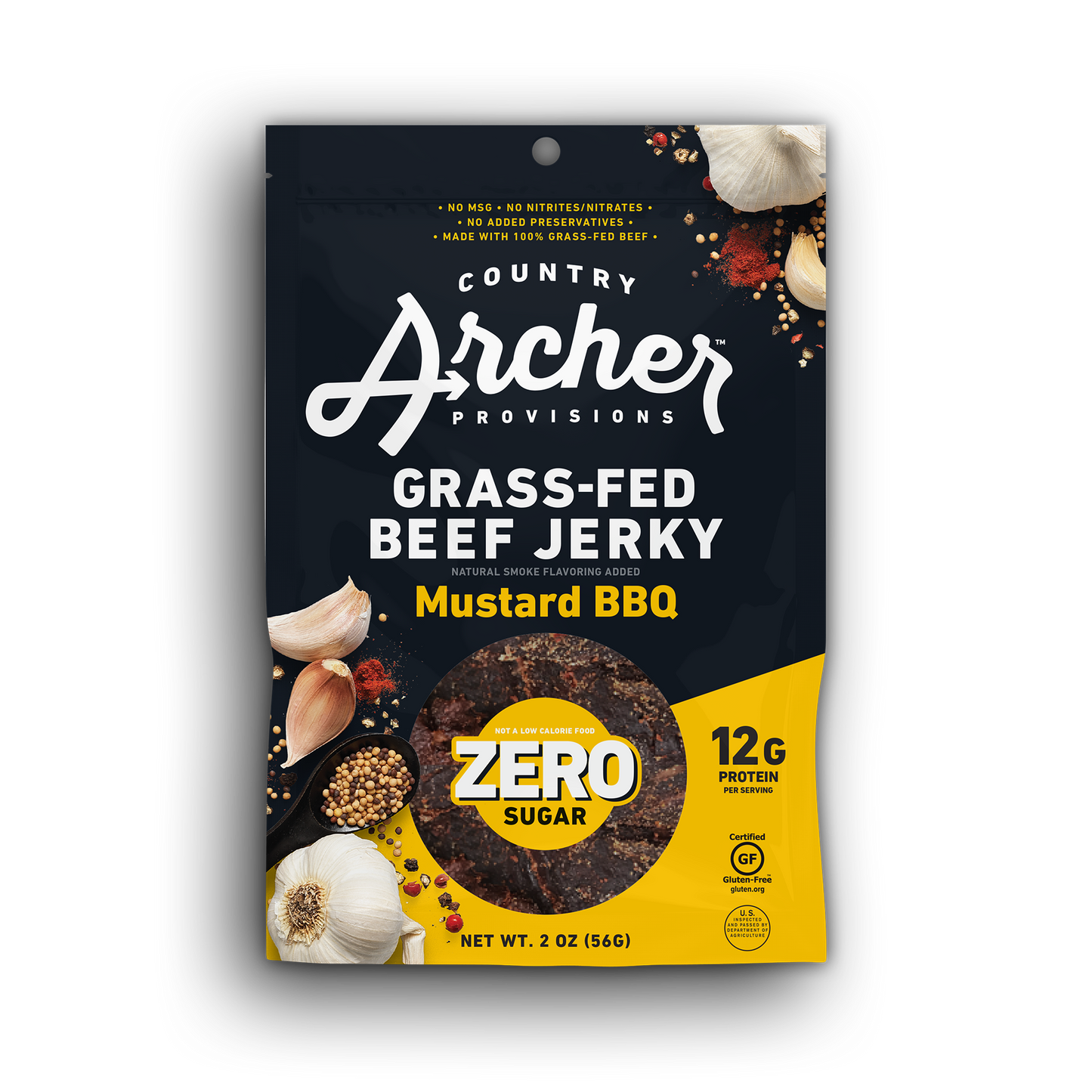 12PK ZERO SUGAR MUSTARD BBQ BEEF JERKY DISPLAY