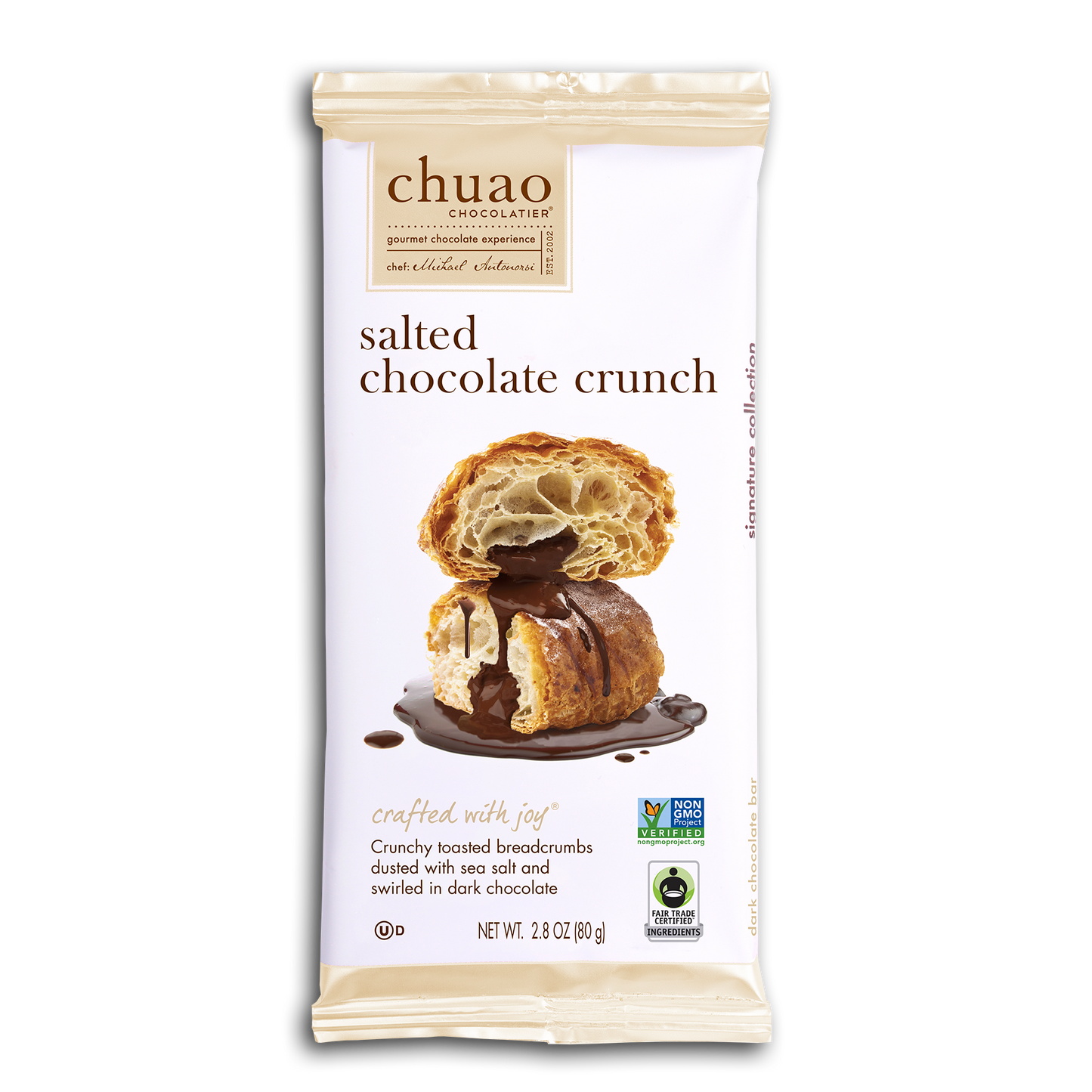 12PC CHUAO SALTED CHOCOLATE CRUNCH BAR DISPLAY