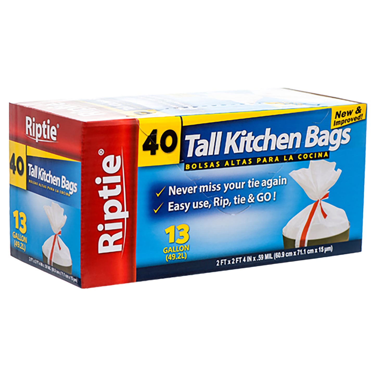 13GAL TRASH BAGS W/DRAWSTRING