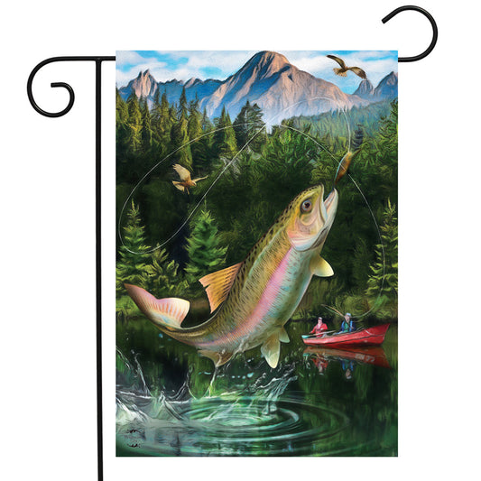 GONE FISHING GARDEN FLAG