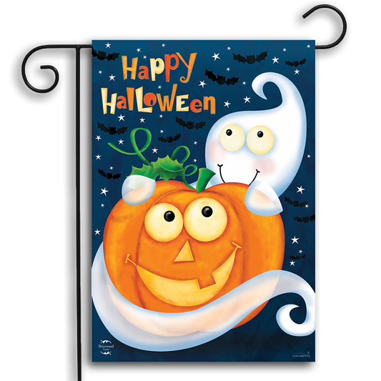HAPPY HALLOWEEN GHOST GARDEN FLAG