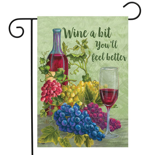 WINE A BIT GARDEN FLAG