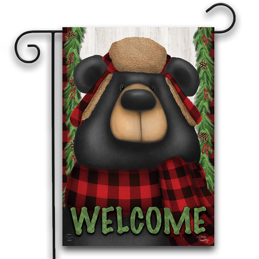 WOODSY BEAR GARDEN FLAG