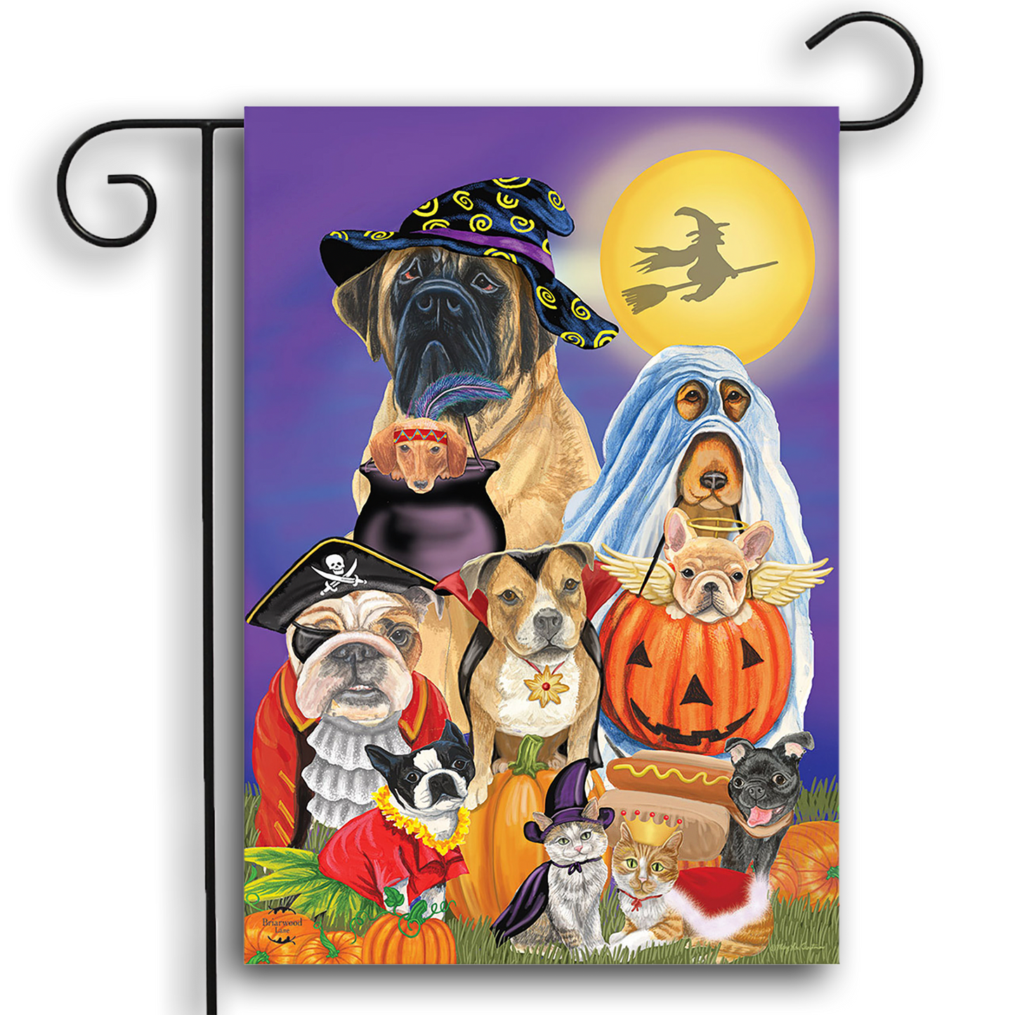 TRICK OR TREAT DOGS GARDEN FLAG