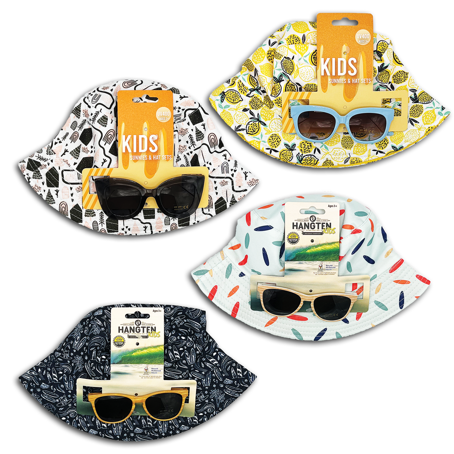 KIDS BUCKET HAT & SUNGLASSES COMBO