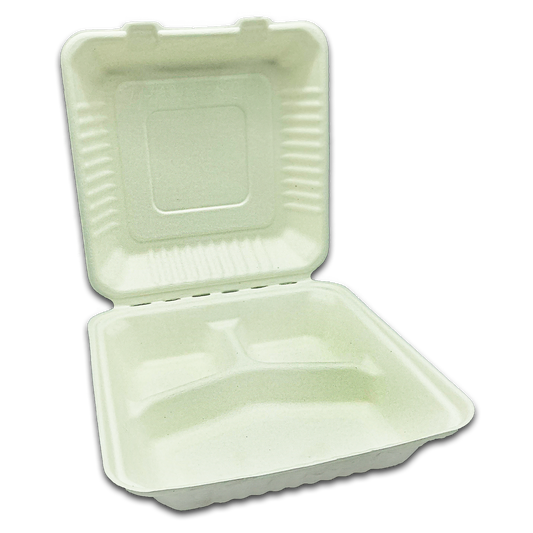 BAGASSE 3-COMPARTMENT CONTAINERS