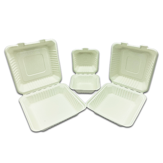 200PK BAGASSE SINGLE-COMPARTMENT CONTAINERS CASE