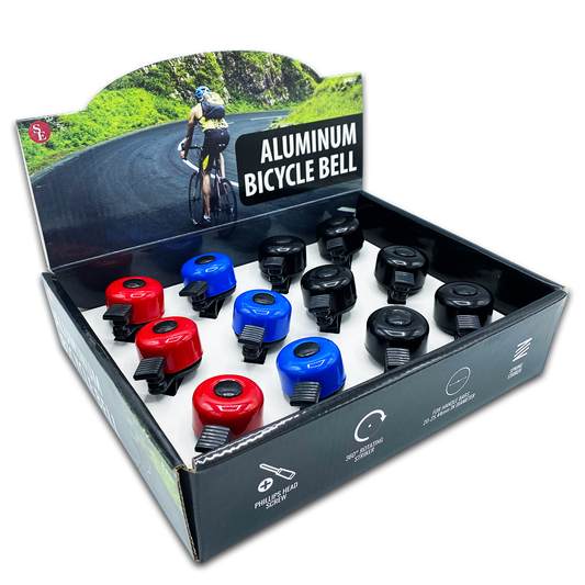 12PC ALUMINUM BICYCLE BELL DISPLAY