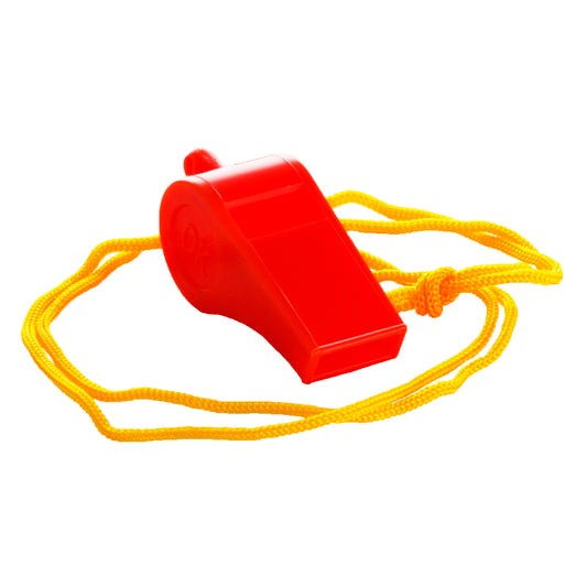 PLASTIC WHISTLE W/LANYARD