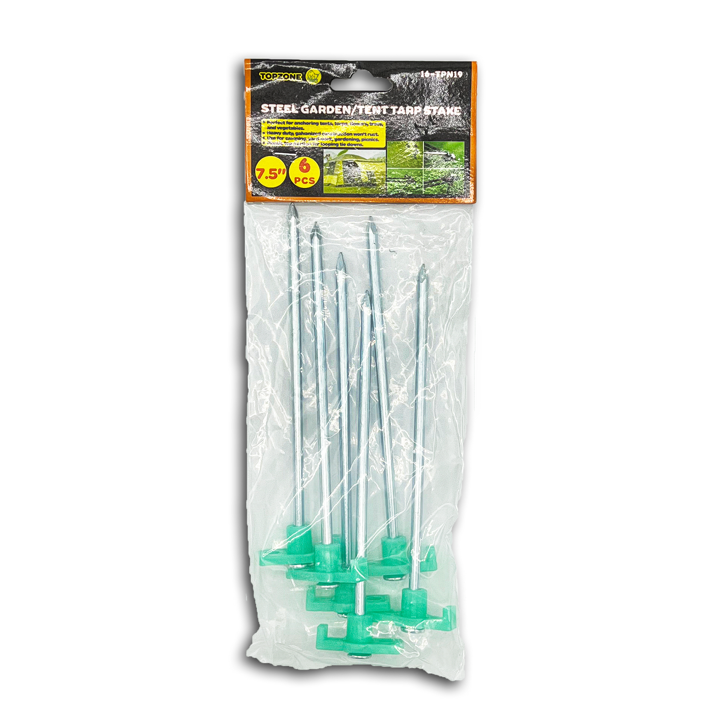 6PC STEEL TENT STAKES