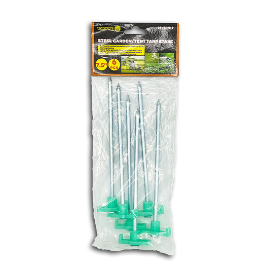 6PC STEEL TENT STAKES