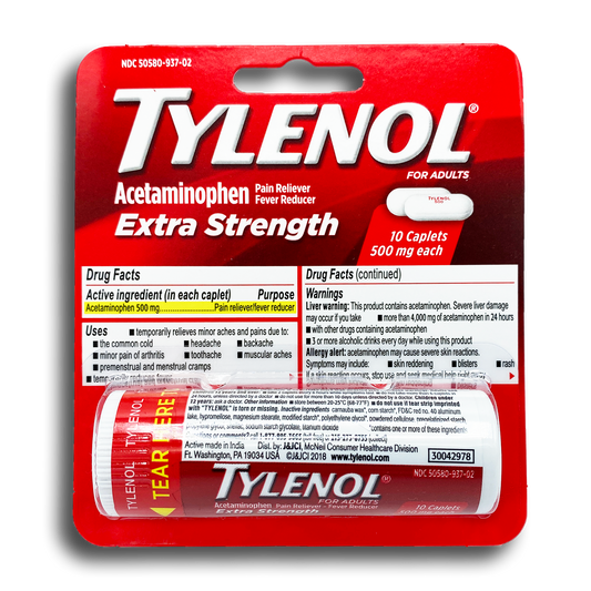 TYLENOL EXTRA STENGTH CARDED VIAL